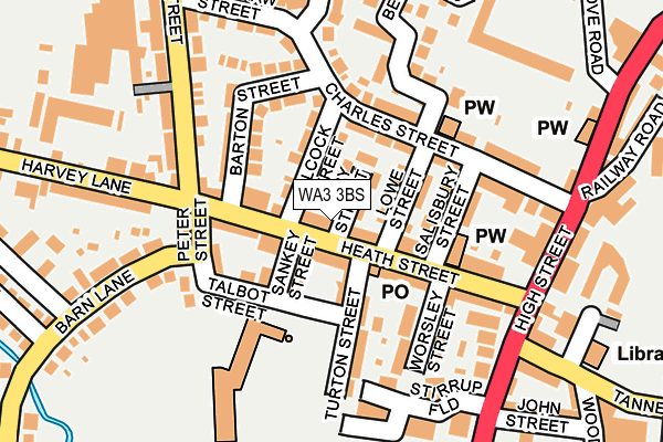WA3 3BS map - OS OpenMap – Local (Ordnance Survey)