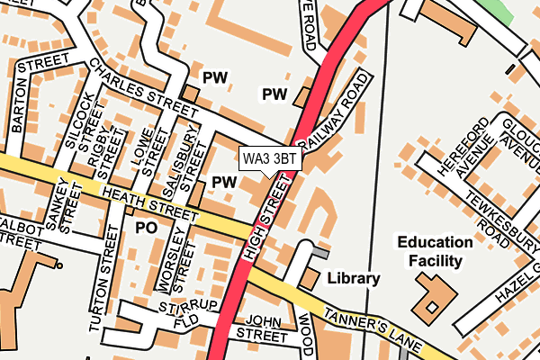 WA3 3BT map - OS OpenMap – Local (Ordnance Survey)