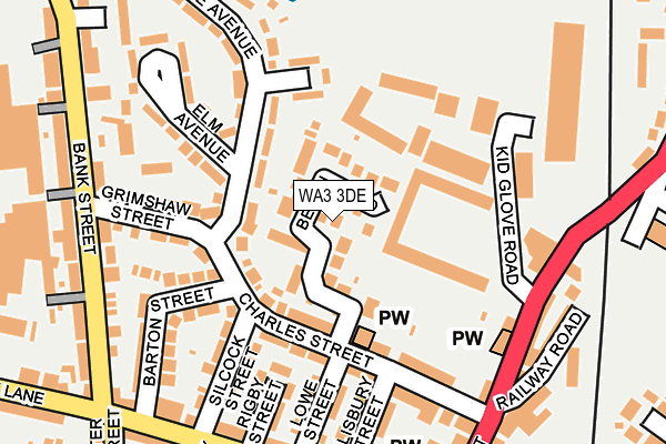 WA3 3DE map - OS OpenMap – Local (Ordnance Survey)