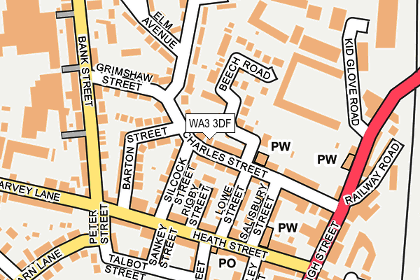 WA3 3DF map - OS OpenMap – Local (Ordnance Survey)