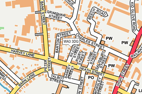 WA3 3DG map - OS OpenMap – Local (Ordnance Survey)