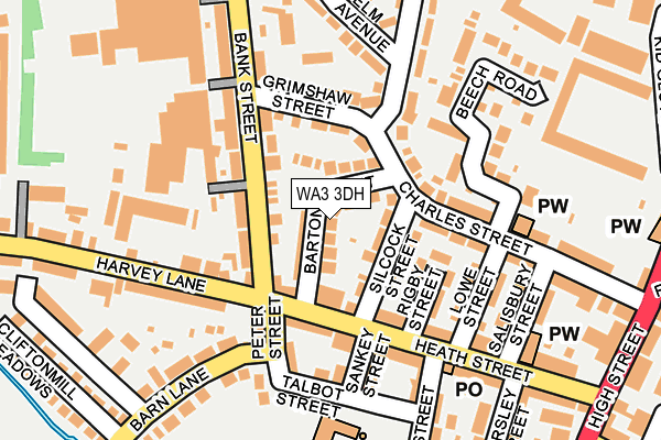 WA3 3DH map - OS OpenMap – Local (Ordnance Survey)