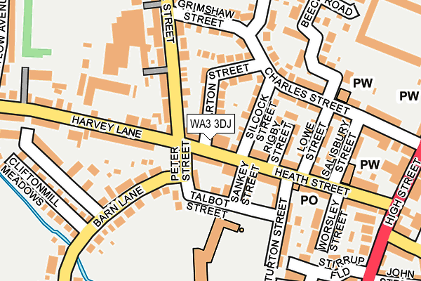 WA3 3DJ map - OS OpenMap – Local (Ordnance Survey)
