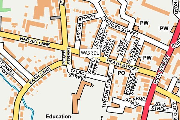 WA3 3DL map - OS OpenMap – Local (Ordnance Survey)