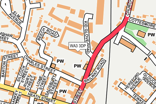 WA3 3DP map - OS OpenMap – Local (Ordnance Survey)