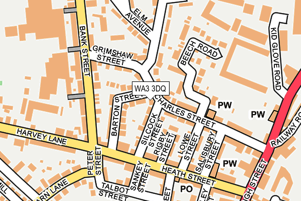 WA3 3DQ map - OS OpenMap – Local (Ordnance Survey)