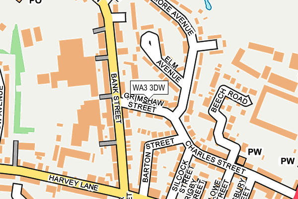WA3 3DW map - OS OpenMap – Local (Ordnance Survey)