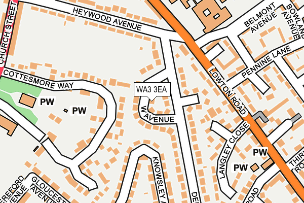 WA3 3EA map - OS OpenMap – Local (Ordnance Survey)