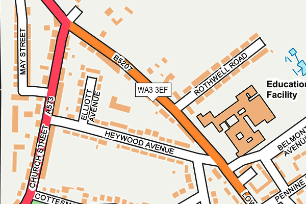 WA3 3EF map - OS OpenMap – Local (Ordnance Survey)