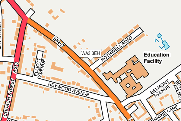 WA3 3EH map - OS OpenMap – Local (Ordnance Survey)