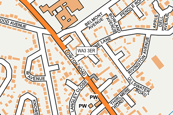 WA3 3ER map - OS OpenMap – Local (Ordnance Survey)