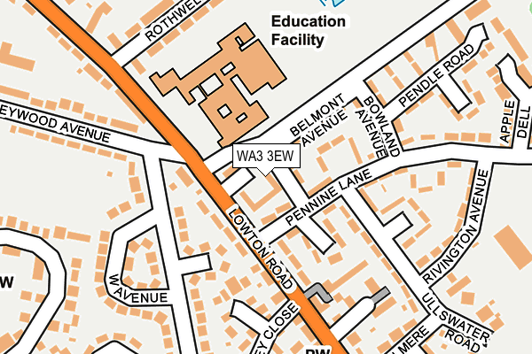 WA3 3EW map - OS OpenMap – Local (Ordnance Survey)