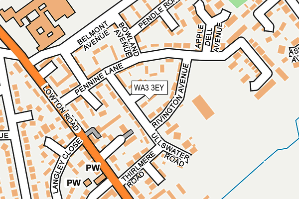 WA3 3EY map - OS OpenMap – Local (Ordnance Survey)