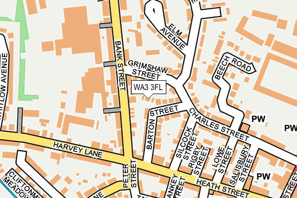 WA3 3FL map - OS OpenMap – Local (Ordnance Survey)
