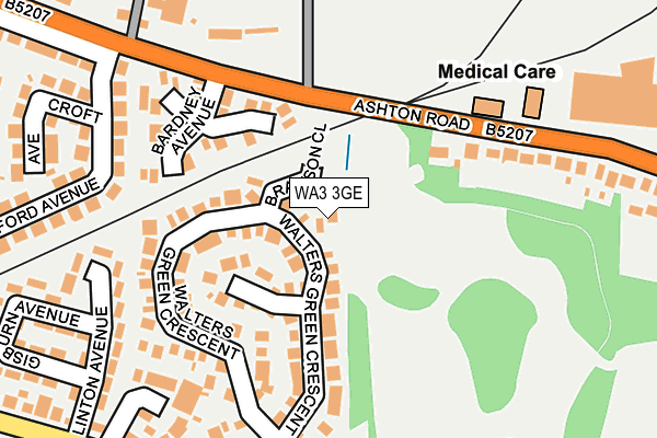 WA3 3GE map - OS OpenMap – Local (Ordnance Survey)