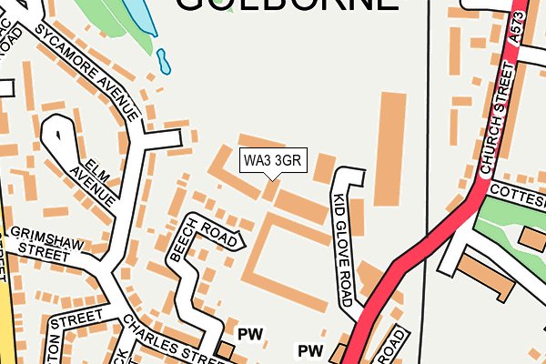 WA3 3GR map - OS OpenMap – Local (Ordnance Survey)