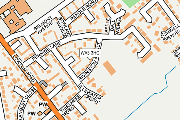WA3 3HG map - OS OpenMap – Local (Ordnance Survey)
