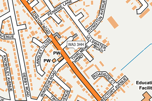 WA3 3HH map - OS OpenMap – Local (Ordnance Survey)