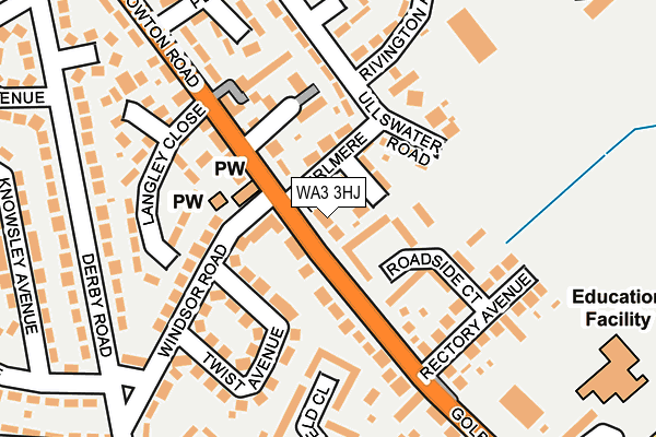WA3 3HJ map - OS OpenMap – Local (Ordnance Survey)