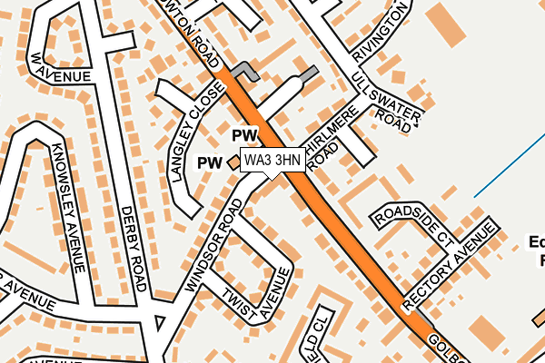 WA3 3HN map - OS OpenMap – Local (Ordnance Survey)