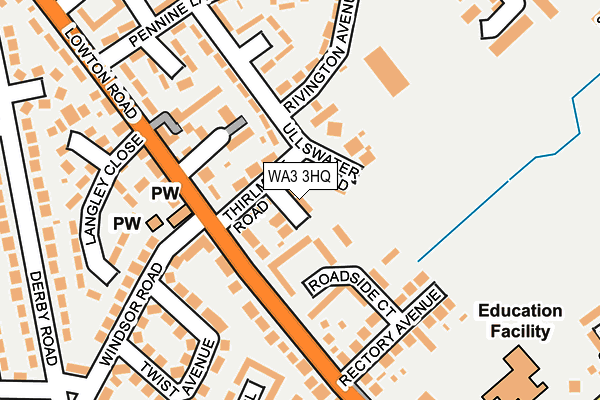 WA3 3HQ map - OS OpenMap – Local (Ordnance Survey)