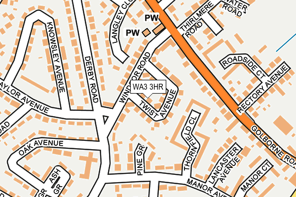 WA3 3HR map - OS OpenMap – Local (Ordnance Survey)