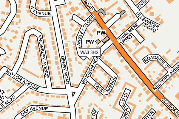 WA3 3HS map - OS OpenMap – Local (Ordnance Survey)