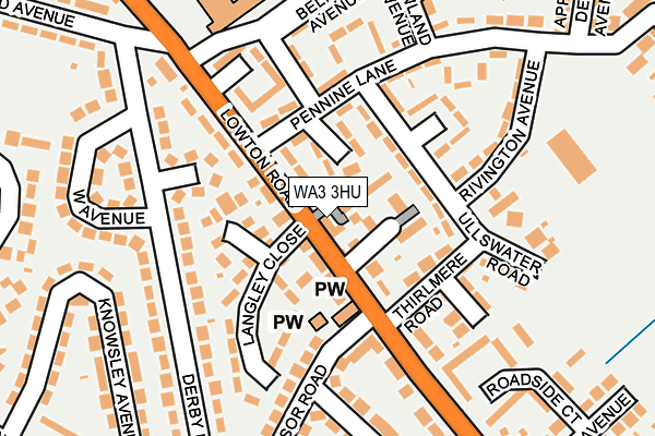 WA3 3HU map - OS OpenMap – Local (Ordnance Survey)
