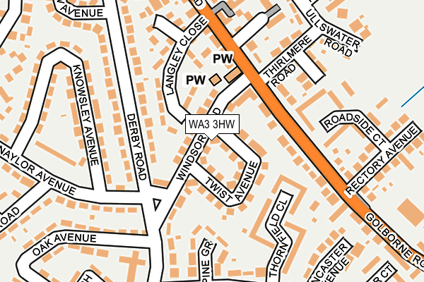 WA3 3HW map - OS OpenMap – Local (Ordnance Survey)