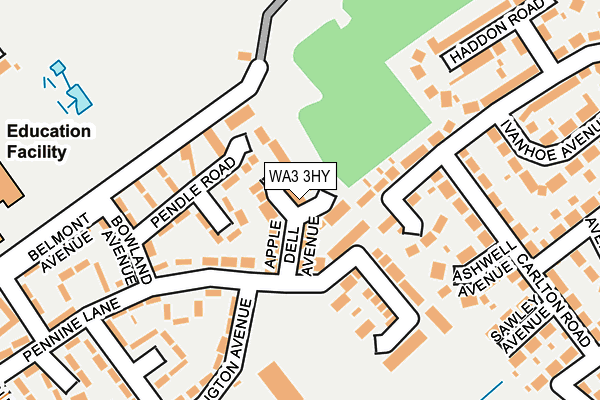 WA3 3HY map - OS OpenMap – Local (Ordnance Survey)