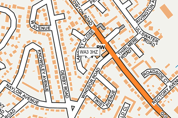 WA3 3HZ map - OS OpenMap – Local (Ordnance Survey)