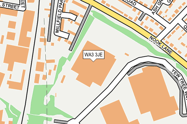 WA3 3JE map - OS OpenMap – Local (Ordnance Survey)