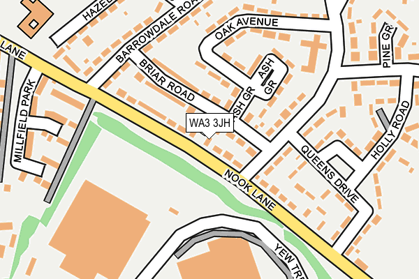 WA3 3JH map - OS OpenMap – Local (Ordnance Survey)