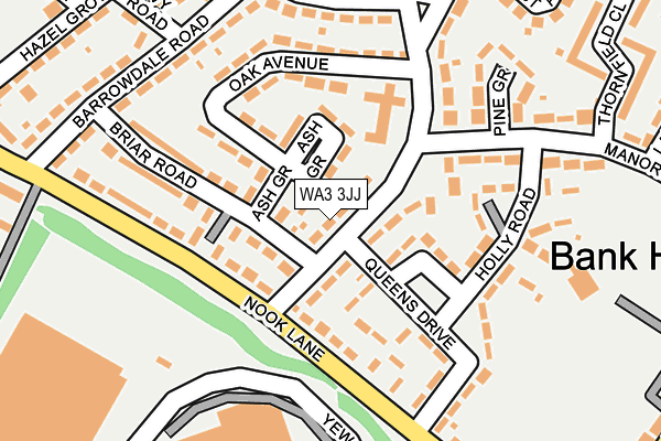 WA3 3JJ map - OS OpenMap – Local (Ordnance Survey)