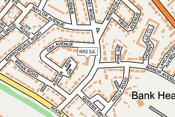 WA3 3JL map - OS OpenMap – Local (Ordnance Survey)