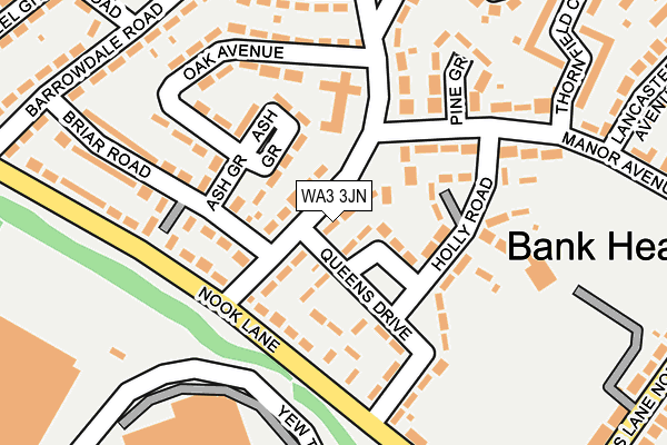 WA3 3JN map - OS OpenMap – Local (Ordnance Survey)