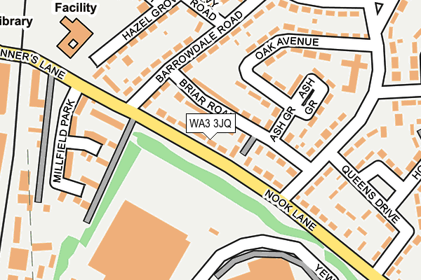 WA3 3JQ map - OS OpenMap – Local (Ordnance Survey)