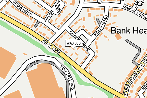 WA3 3JS map - OS OpenMap – Local (Ordnance Survey)