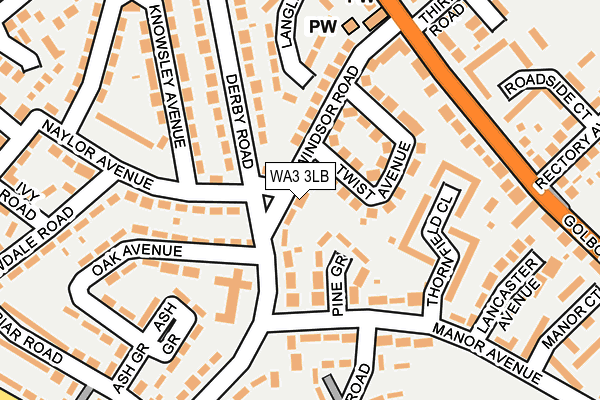 WA3 3LB map - OS OpenMap – Local (Ordnance Survey)