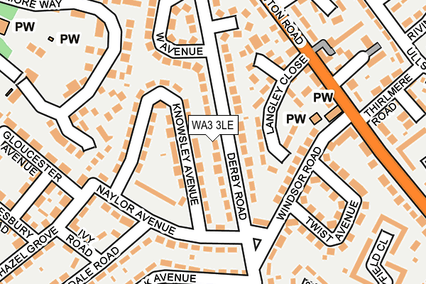 WA3 3LE map - OS OpenMap – Local (Ordnance Survey)