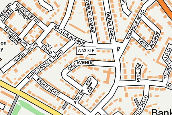 WA3 3LF map - OS OpenMap – Local (Ordnance Survey)