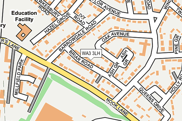 WA3 3LH map - OS OpenMap – Local (Ordnance Survey)
