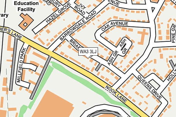 WA3 3LJ map - OS OpenMap – Local (Ordnance Survey)