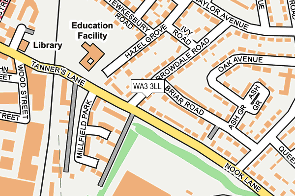 WA3 3LL map - OS OpenMap – Local (Ordnance Survey)