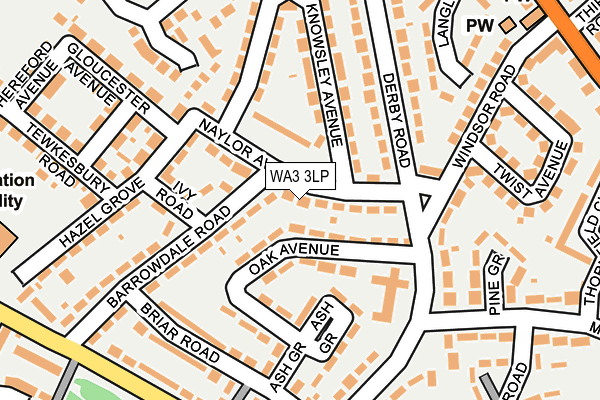 WA3 3LP map - OS OpenMap – Local (Ordnance Survey)
