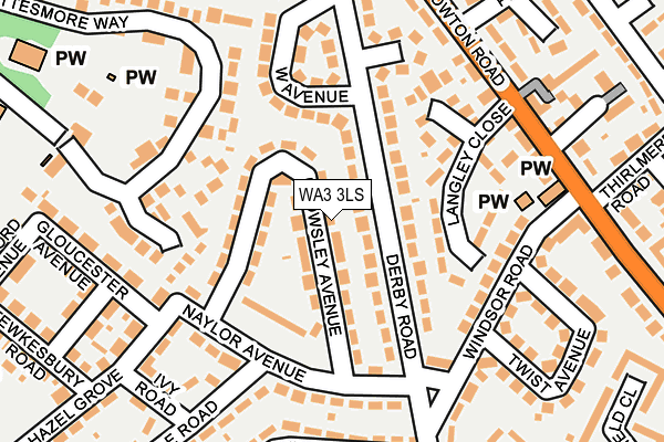 WA3 3LS map - OS OpenMap – Local (Ordnance Survey)