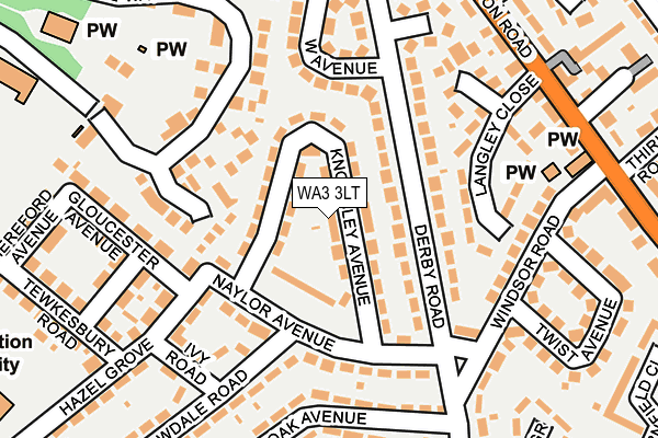 WA3 3LT map - OS OpenMap – Local (Ordnance Survey)