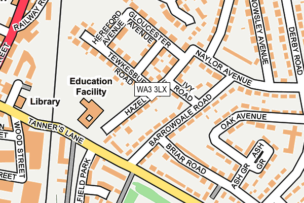 WA3 3LX map - OS OpenMap – Local (Ordnance Survey)