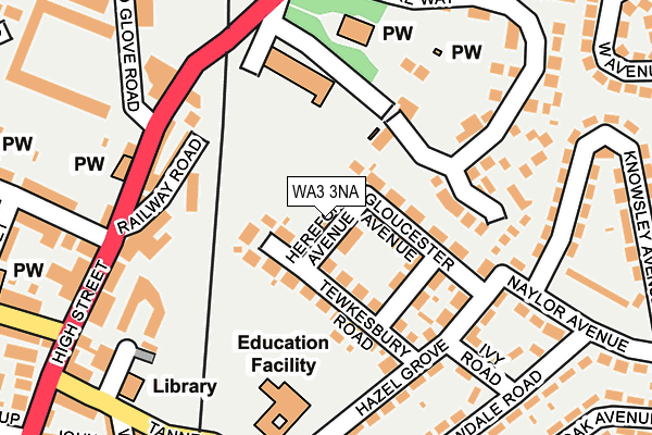 WA3 3NA map - OS OpenMap – Local (Ordnance Survey)