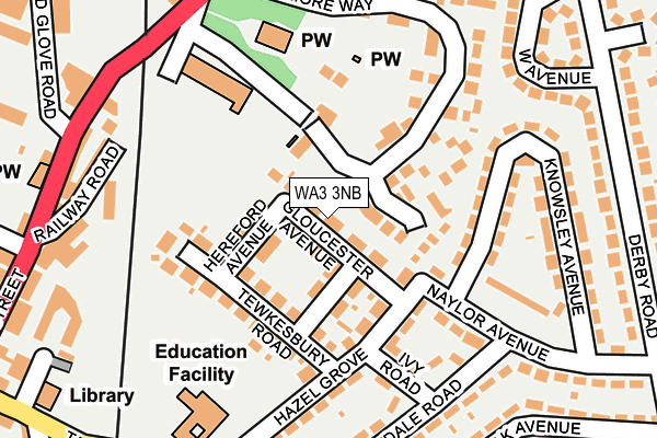 WA3 3NB map - OS OpenMap – Local (Ordnance Survey)